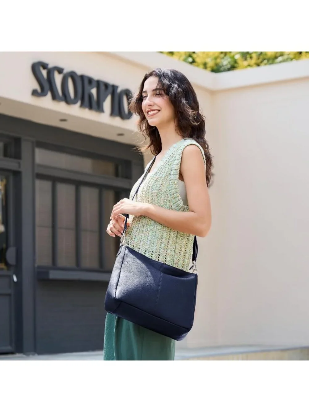 Genuine Leather Hobo Bag for Women - Stylish Crossbody & Shoulder Handbag with 2